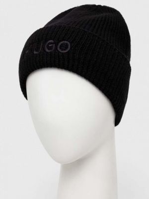 Шерстяная шапка Hugo черная