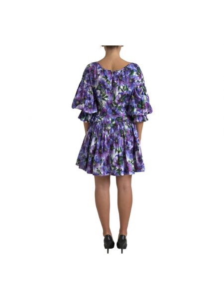 Mini vestido de flores Dolce & Gabbana violeta