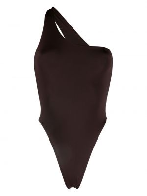 Maillot de bain asymétrique Louisa Ballou marron