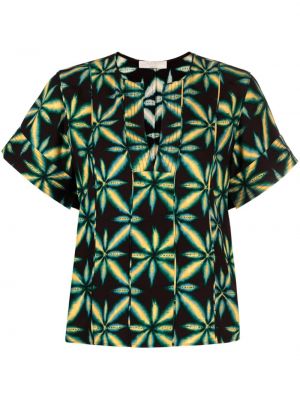 Bluza s cvetličnim vzorcem s potiskom Ulla Johnson črna