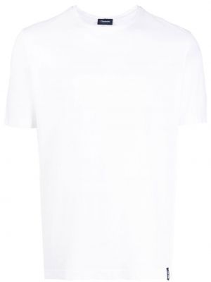 Majica s okruglim izrezom Drumohr bijela