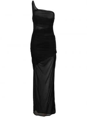 Viskózové večerní šaty bez rukávů z polyesteru Gauge81 - černá
