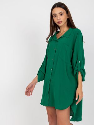 Košilové šaty s knoflíky Fashionhunters zelené