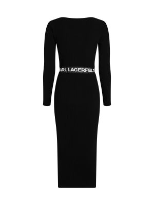 Pletené pletené šaty Karl Lagerfeld čierna