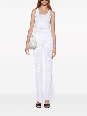 Pantalon large en jacquard Givenchy blanc