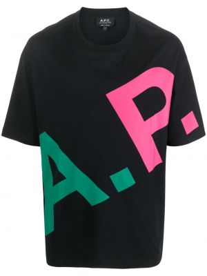Βαμβακερή μπλούζα A.p.c. μαύρο