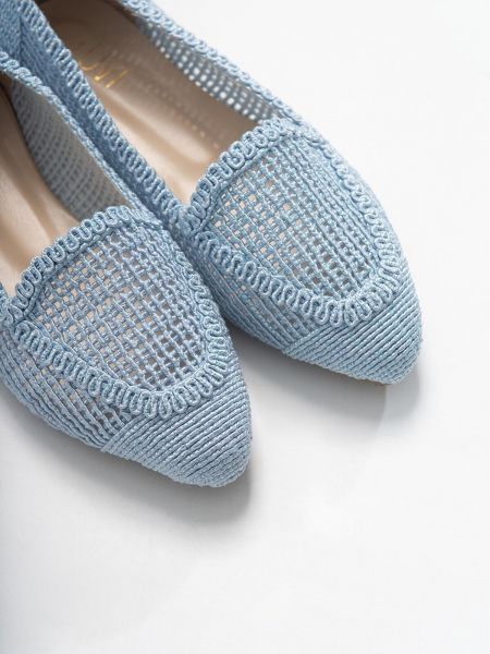 Pantofi tricotate fără toc Luvishoes albastru
