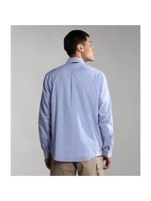 Camisa con bordado manga larga Napapijri azul