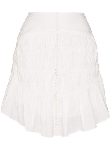 Falda con volantes de encaje Isabel Marant blanco