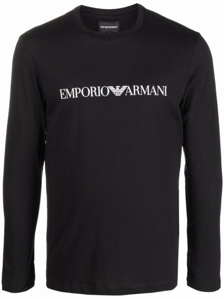 Painettu t-paita Emporio Armani musta