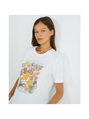 Camiseta de algodón con estampado Esprit blanco