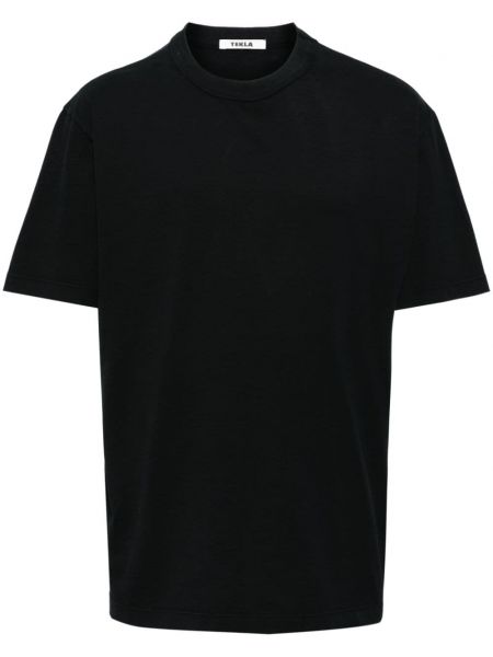 Βαμβακερή μπλούζα Tekla μαύρο
