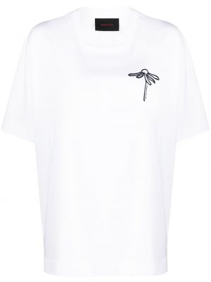 Bavlnené tričko s výšivkou Simone Rocha biela