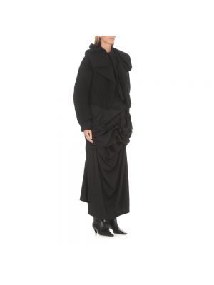 Długa spódnica wełniana Yohji Yamamoto czarna