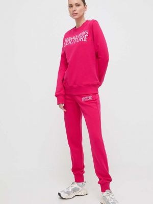 Pamučna vesta Versace Jeans Couture ružičasta