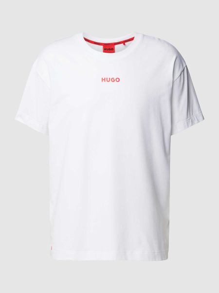 Koszulka z nadrukiem oversize Hugo biała