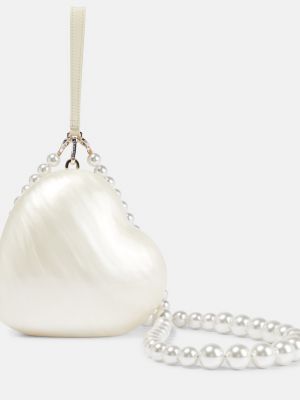 Клатч Bridal Heart с искусственным жемчугом Simone Rocha белый