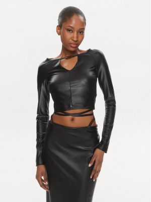 Skinny fit marškinėliai ilgomis rankovėmis Versace Jeans Couture juoda