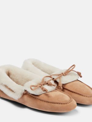 Pantofi loafer din piele de căprioară Loro Piana maro
