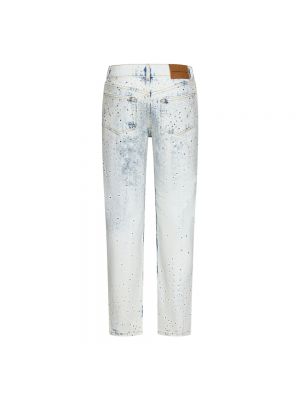 Haftowane jeansy skinny z koralikami Alexandre Vauthier białe