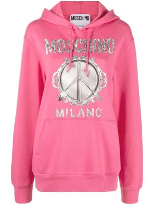 Bomull hettegenser Moschino rosa