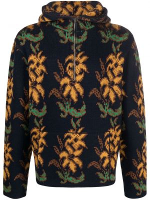 Gėlėtas vilnonis džemperis su gobtuvu Etro
