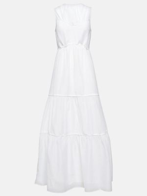 Pamučna svilena maksi haljina Sir bijela
