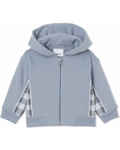 Sjekket zip hettegenser for jenter Burberry Kids blå