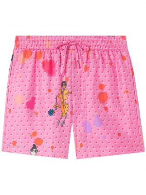 Gepunktete shorts mit print Az Factory pink
