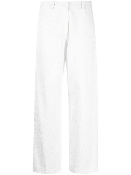 Pantaloni in tessuto jacquard Forte Forte bianco