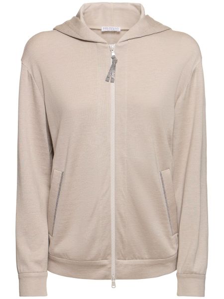 Hoodie i bomull i jersey Brunello Cucinelli