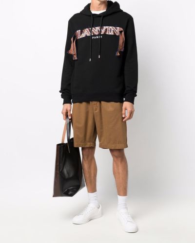Spitzen hoodie mit stickerei Lanvin schwarz