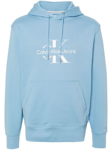 Hoodie aus baumwoll mit print Calvin Klein Jeans blau