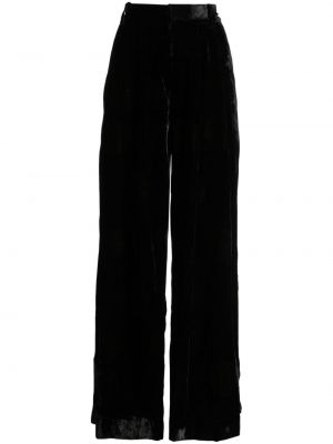 Plisované zamatové nohavice Uma Wang čierna