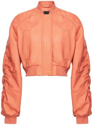 Usnjena bomber jakna Pinko oranžna