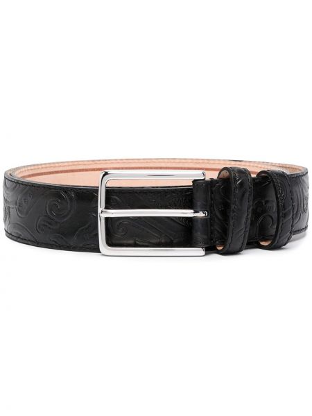 ETRO cinturón texturizado con motivo de cachemira - Negro