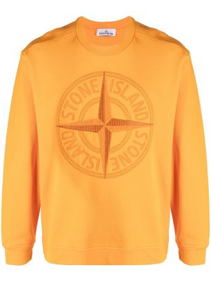 Sweatshirt med broderi Stone Island orange