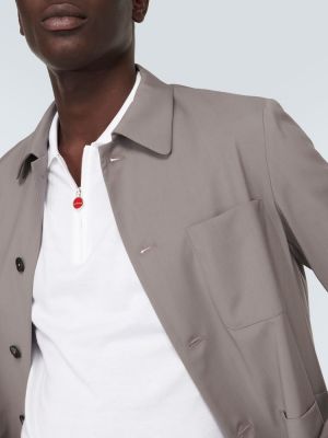 Jersey de algodón de tela jersey Kiton blanco