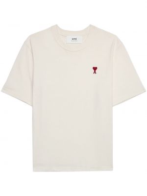 T-shirt brodé en coton Ami Paris