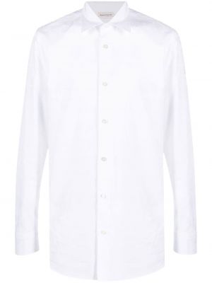 Raštuota medvilninė marškiniai Alexander Mcqueen balta