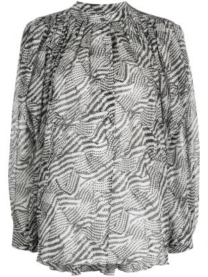 Blusa con estampado con estampado abstracto plisada Isabel Marant blanco