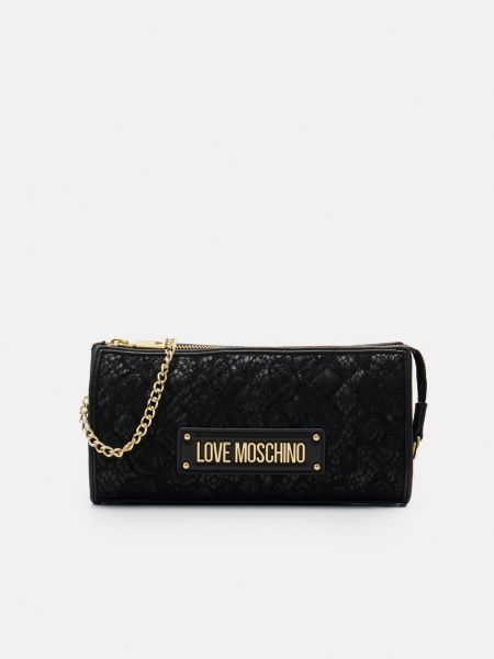 Кружевная стеганая сумка Love Moschino черная