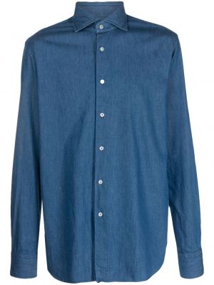 Βαμβακερό πουκάμισο Xacus μπλε