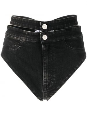 Szorty jeansowe Andreadamo czarne