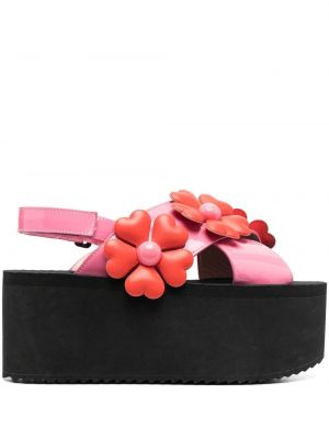 Sandaler med remmar Moschino rosa