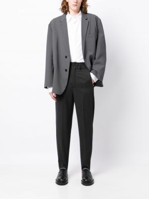 Pruhované vlněné kalhoty Hed Mayner šedé