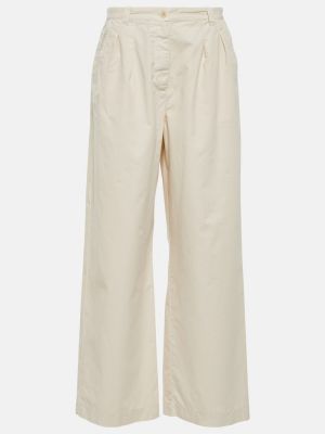 Pantaloni din bumbac cu croială lejeră A.p.c. alb