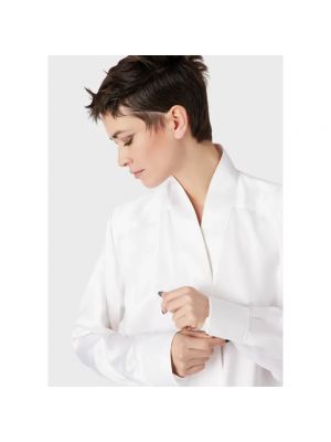 Camisa de raso de seda Giorgio Armani blanco