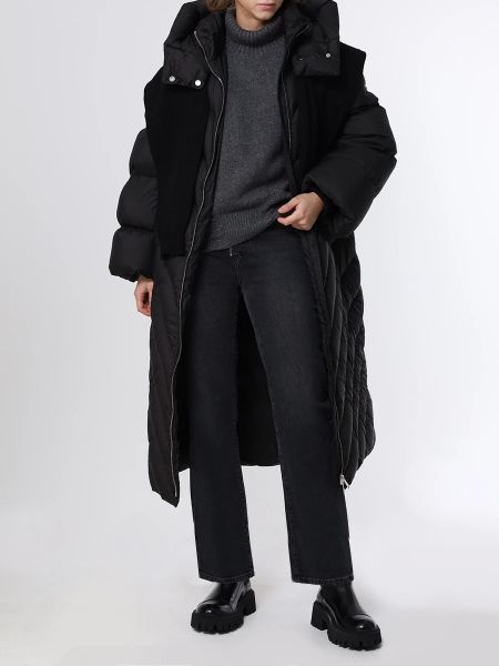 Пуховое стеганое пальто Add черное