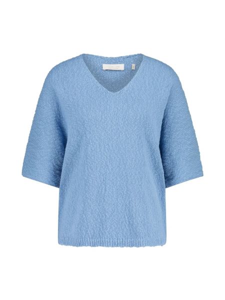 Sweter z dekoltem w serek Rich & Royal niebieski